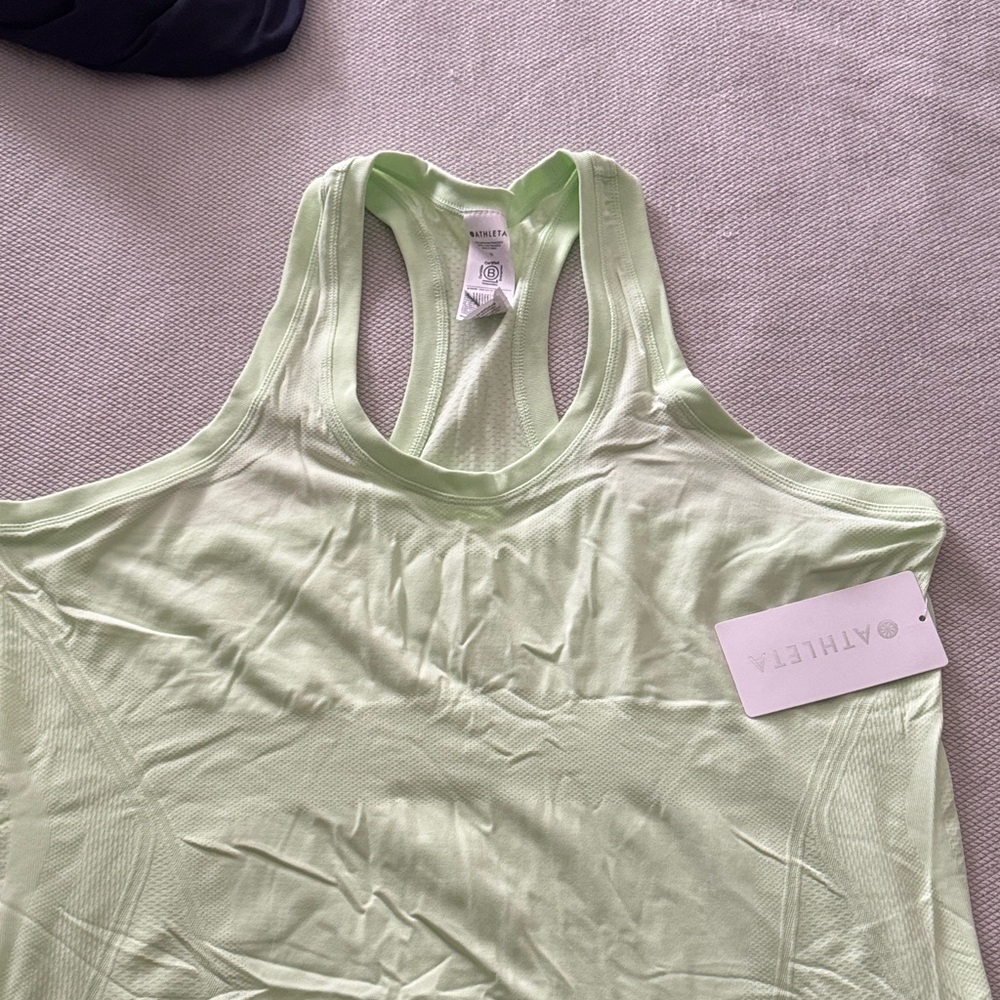 Athleta Pale Lime Racerback Workout Tank